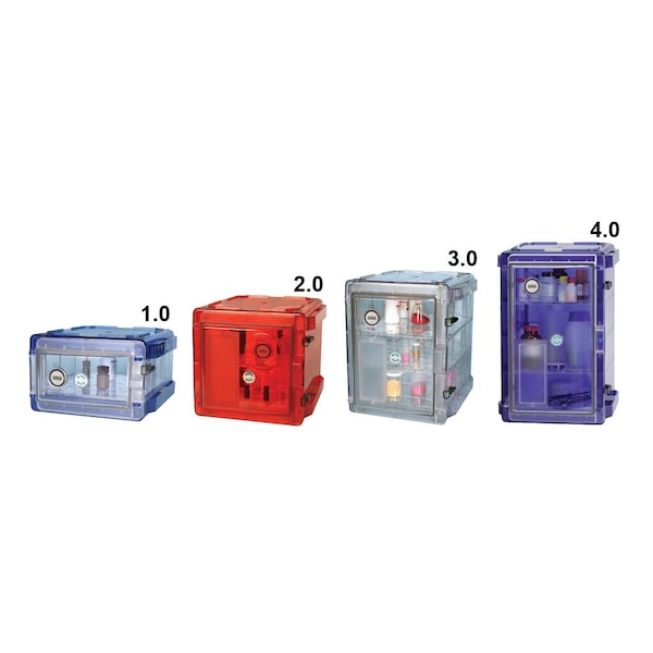 Bel-Art Bel-Art Secador 1.0 Vertical Desiccator Cabinet, 0.7 Cu.Ft., Clear with Blue End-Caps F42071-0006 - main